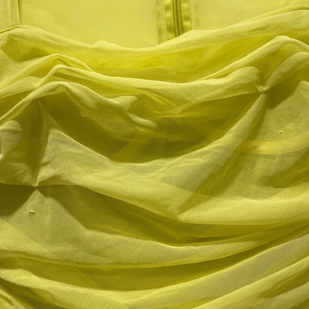 House Of Cb Valentina Chartreuse Dress - Picture 4 of 6